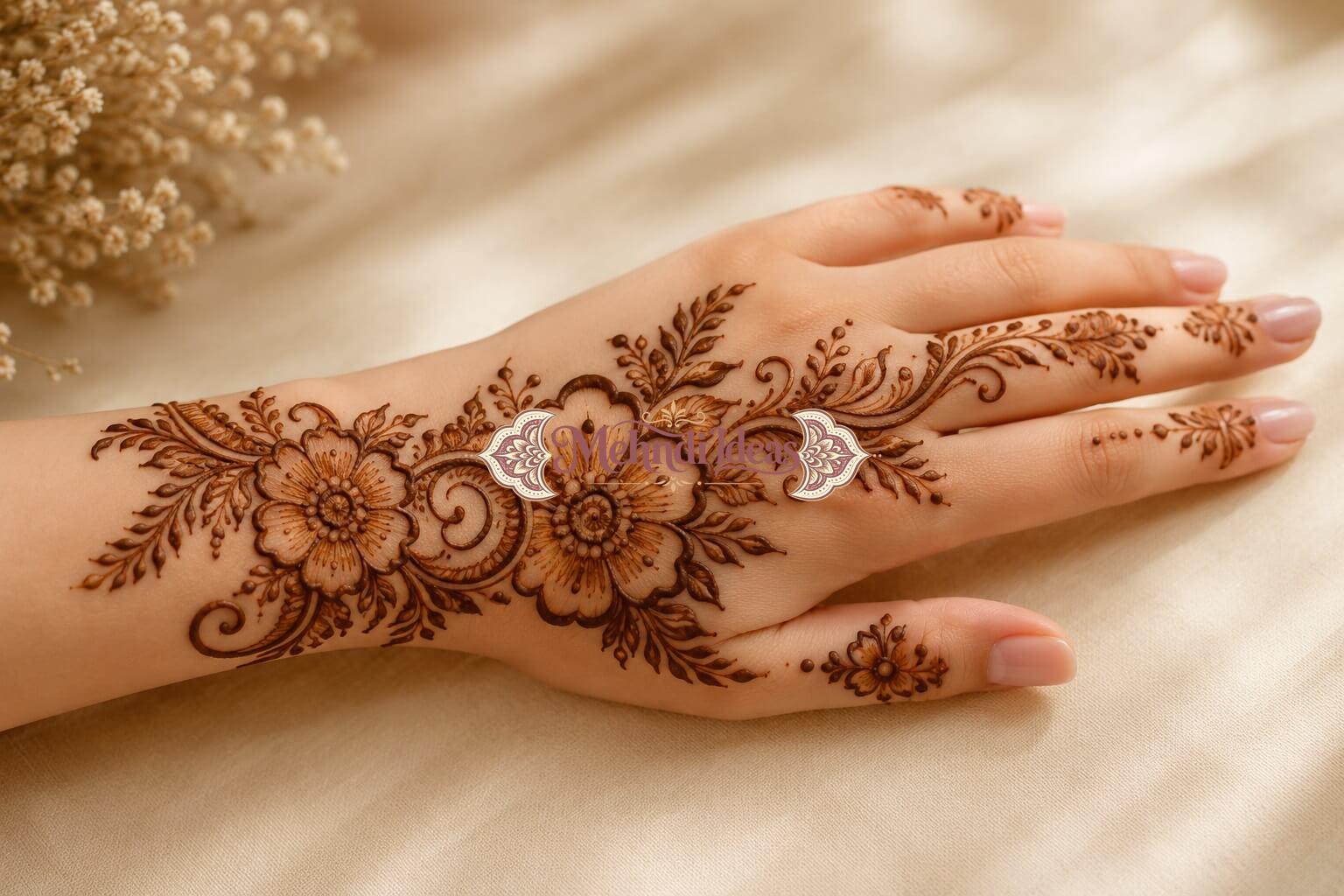 simple arabic flow mehndi design for beginners
