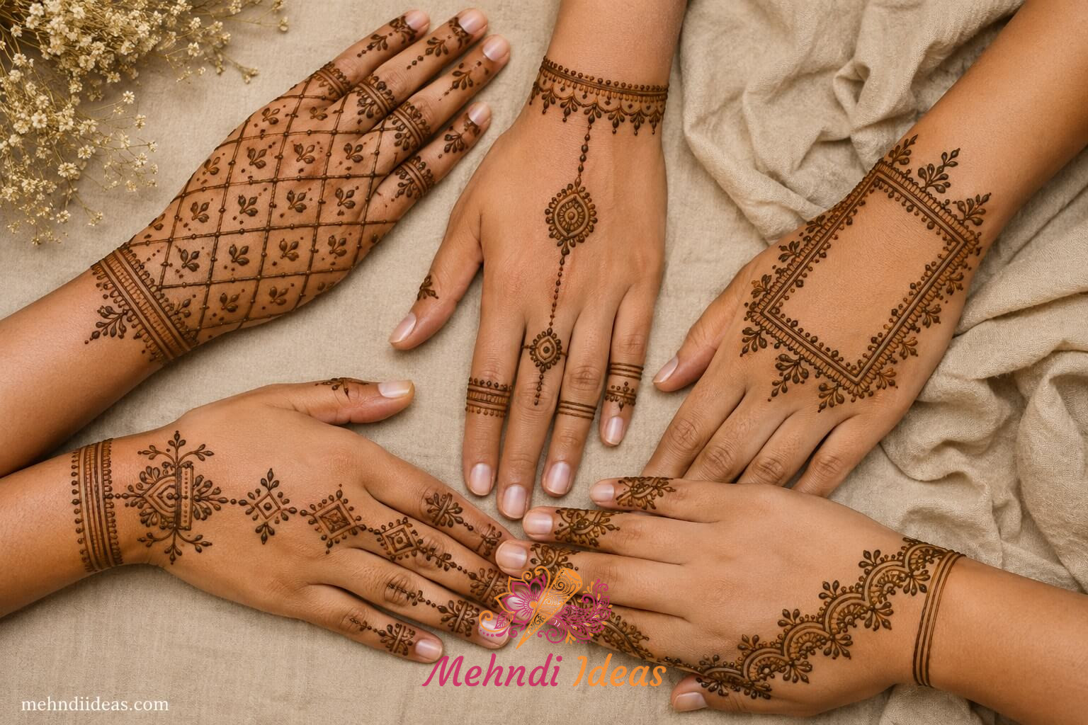 10 मिनट में बनने वाले आसान सिंपल और मॉडर्न मेहंदी डिज़ाइनों का सुंदर संग्रह
