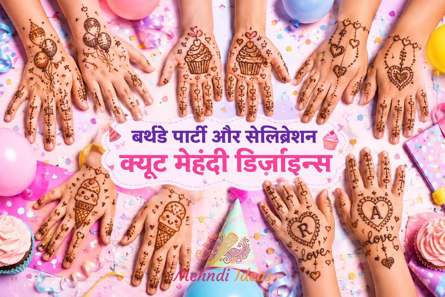 बर्थडे पार्टी और सेलिब्रेशन के लिए बच्चों के हाथों पर बने क्यूट मेहंदी डिज़ाइन्स