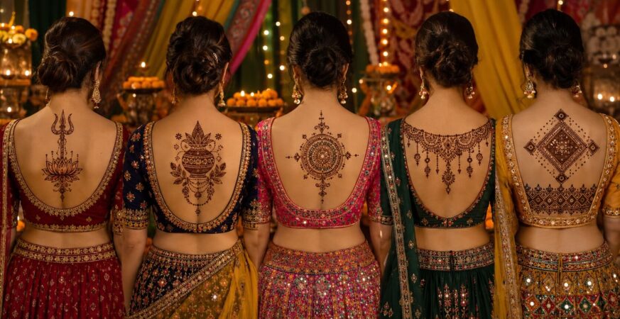 नवरात्रि के लिए अपर बैक पर 5 पारंपरिक और मिनिमल मेहंदी डिज़ाइनों का सुंदर संग्रह