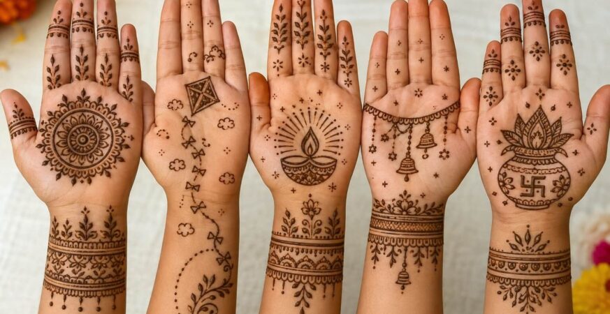 10 साल के बच्चों की मेहंदी डिज़ाइन का फेस्टिव फ्रंट हैंड कलेक्शन