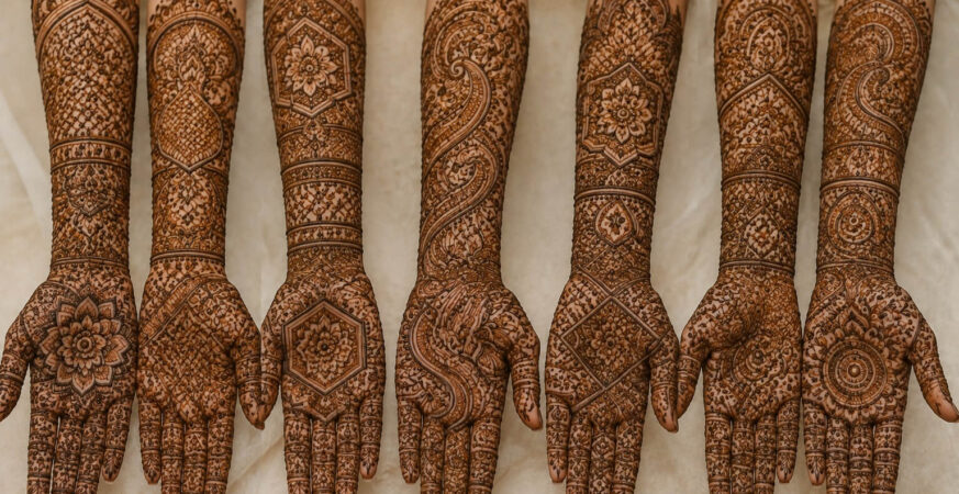 3D Bridal Mehndi के 5 नए फ्रंट और बैक हैंड डिज़ाइनों का संग्रह