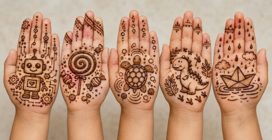 5 साल के बच्चों की फ्रंट हैंड मेहंदी डिजाइन का नवीनतम संग्रह