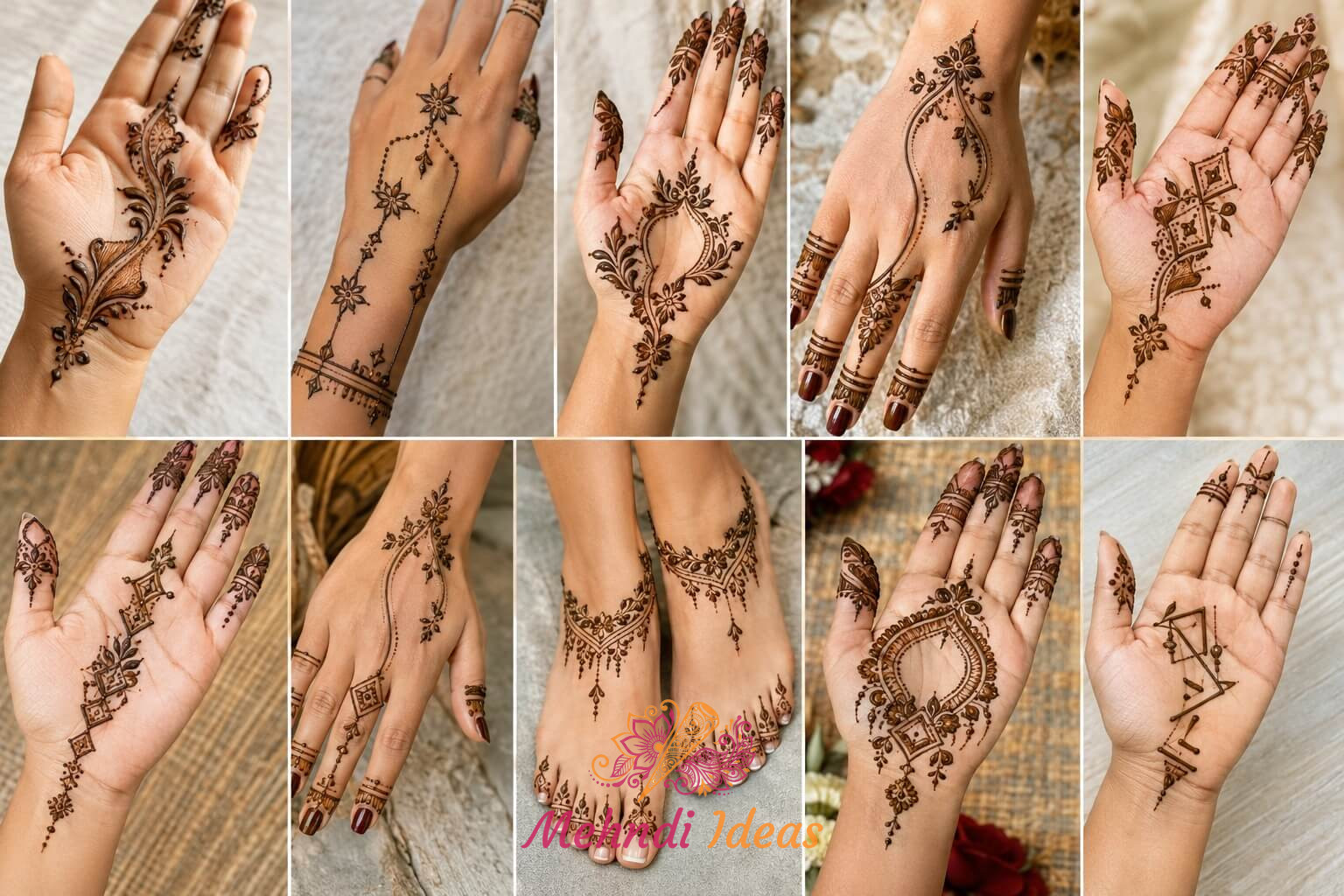 Arabic Henna Design collection with 10 unique Arabic mehndi styles