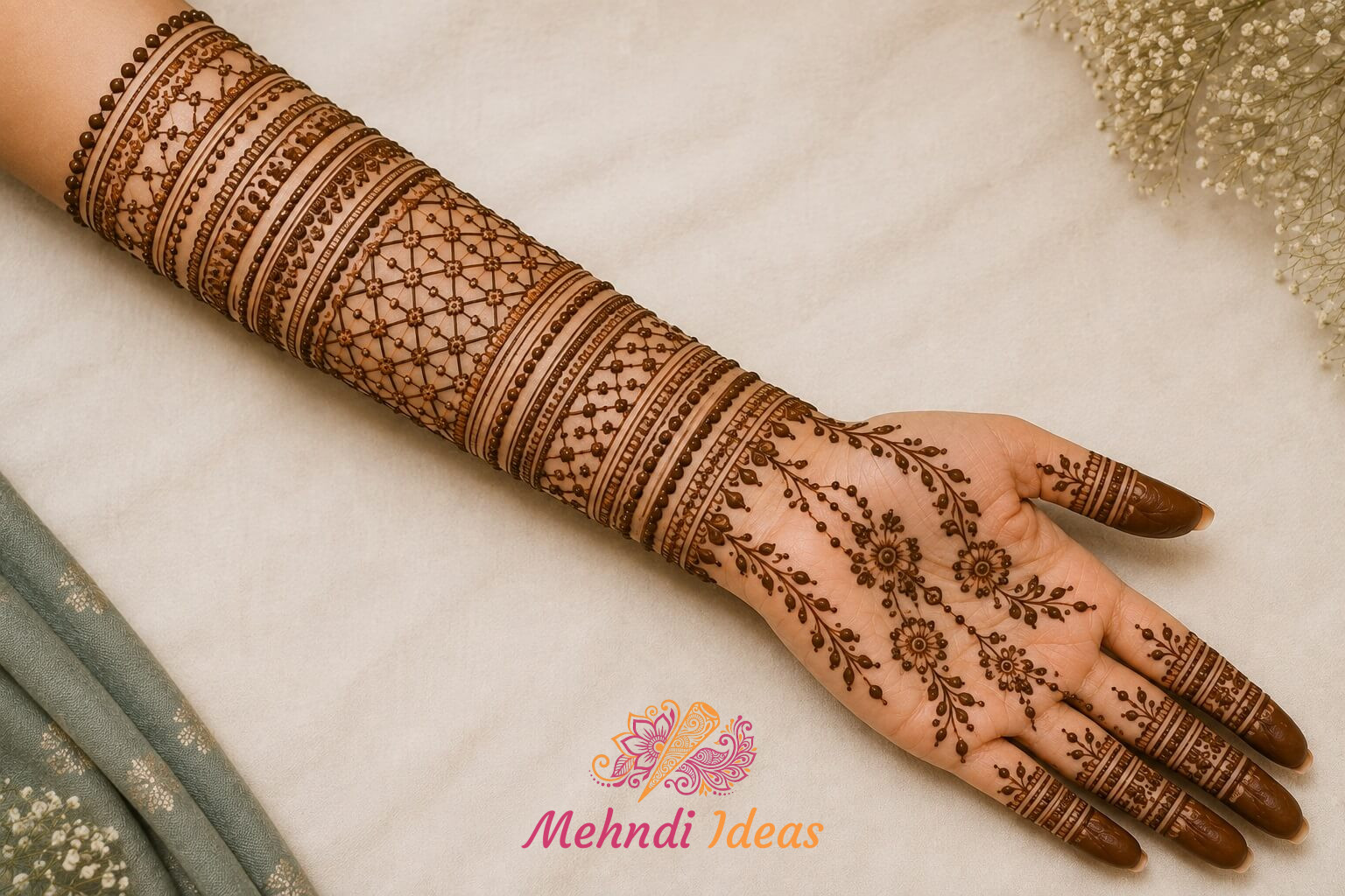 Bangle Design Mehndi में असमान चौड़ाई वाली आधुनिक ब्राइडल कंगन मेहंदी