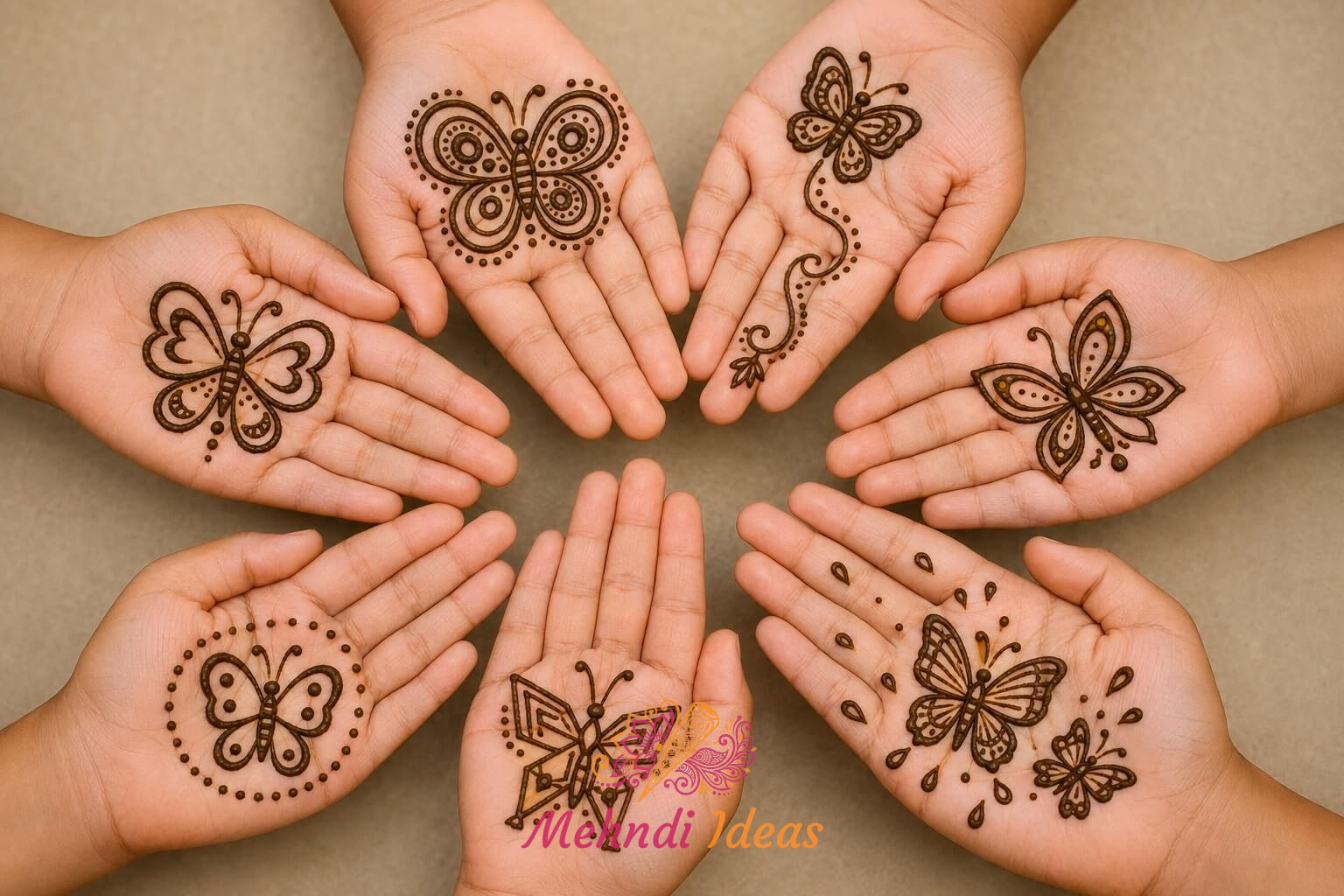 Butterfly Mehndi Design Collection for Kids and Girls
