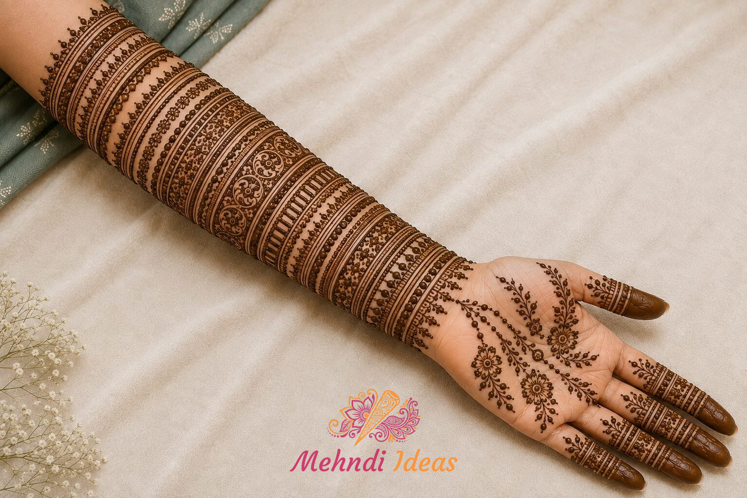 Bangle Design Mehndi में भारी ब्राइडल चूड़ी स्टैक वाली कलाई मेहंदी