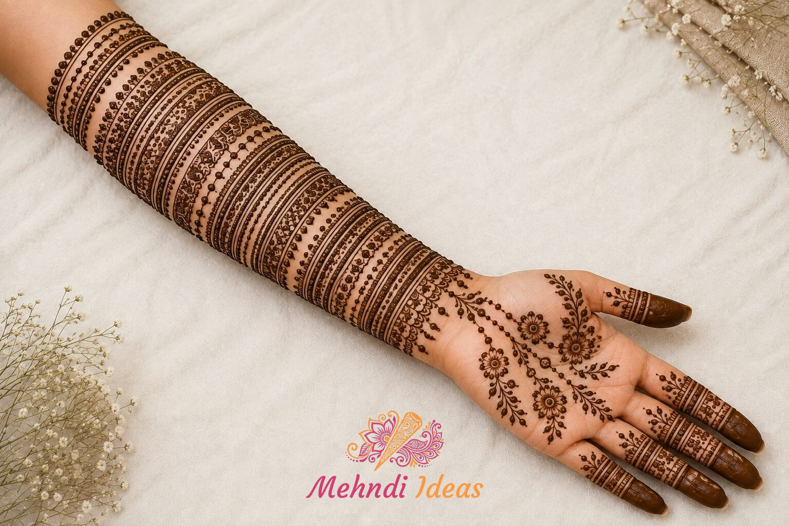 Bangle Design Mehndi में पारंपरिक चूड़ी पैटर्न वाली ब्राइडल कलाई मेहंदी