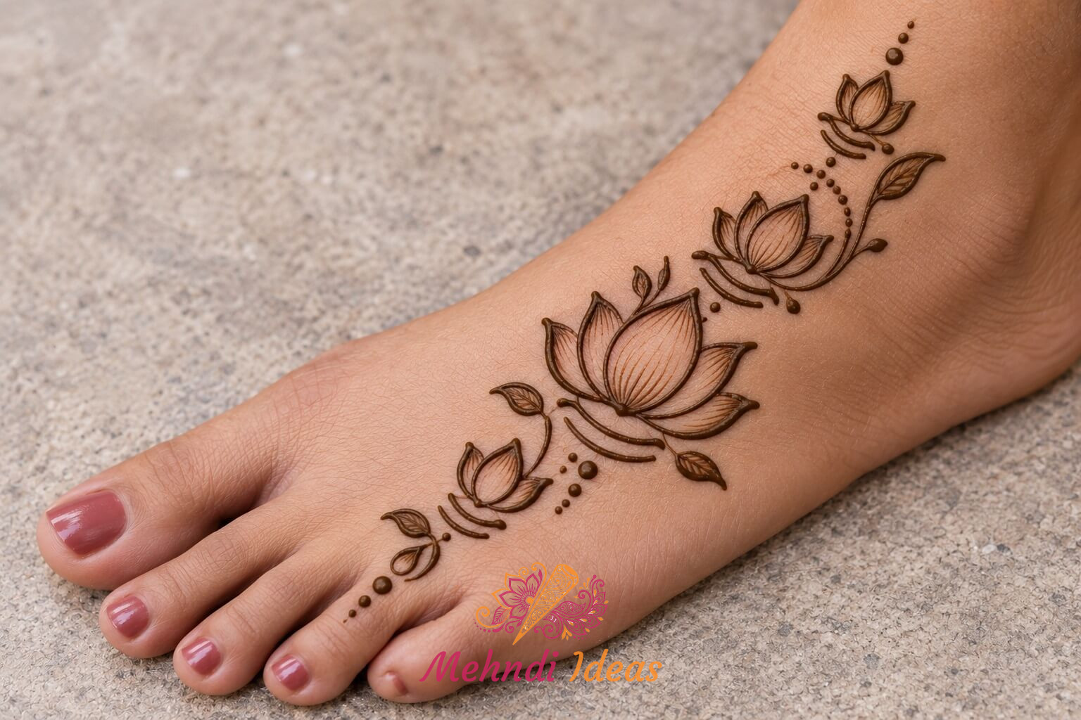 otus mehndi design leg simple with layered petal staircase